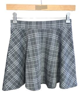Forever 21 Gray Plaid Skater Skirt Goth Punk